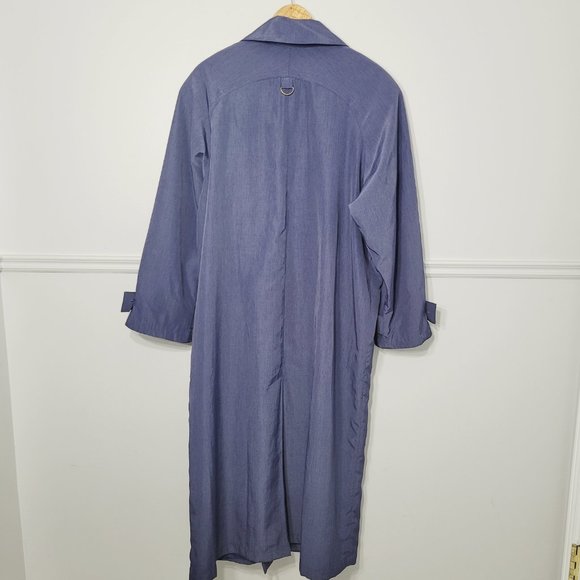 Luba Vintage Purple Double Breasted Trench Coat Jacket Pockets Retro Padded 20.5 - Picture 9 of 13